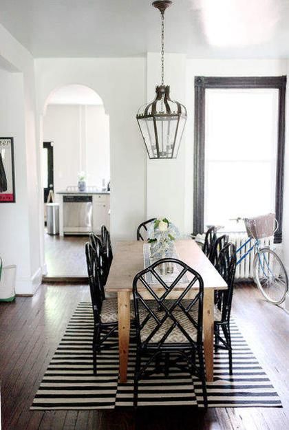 black and white dining table