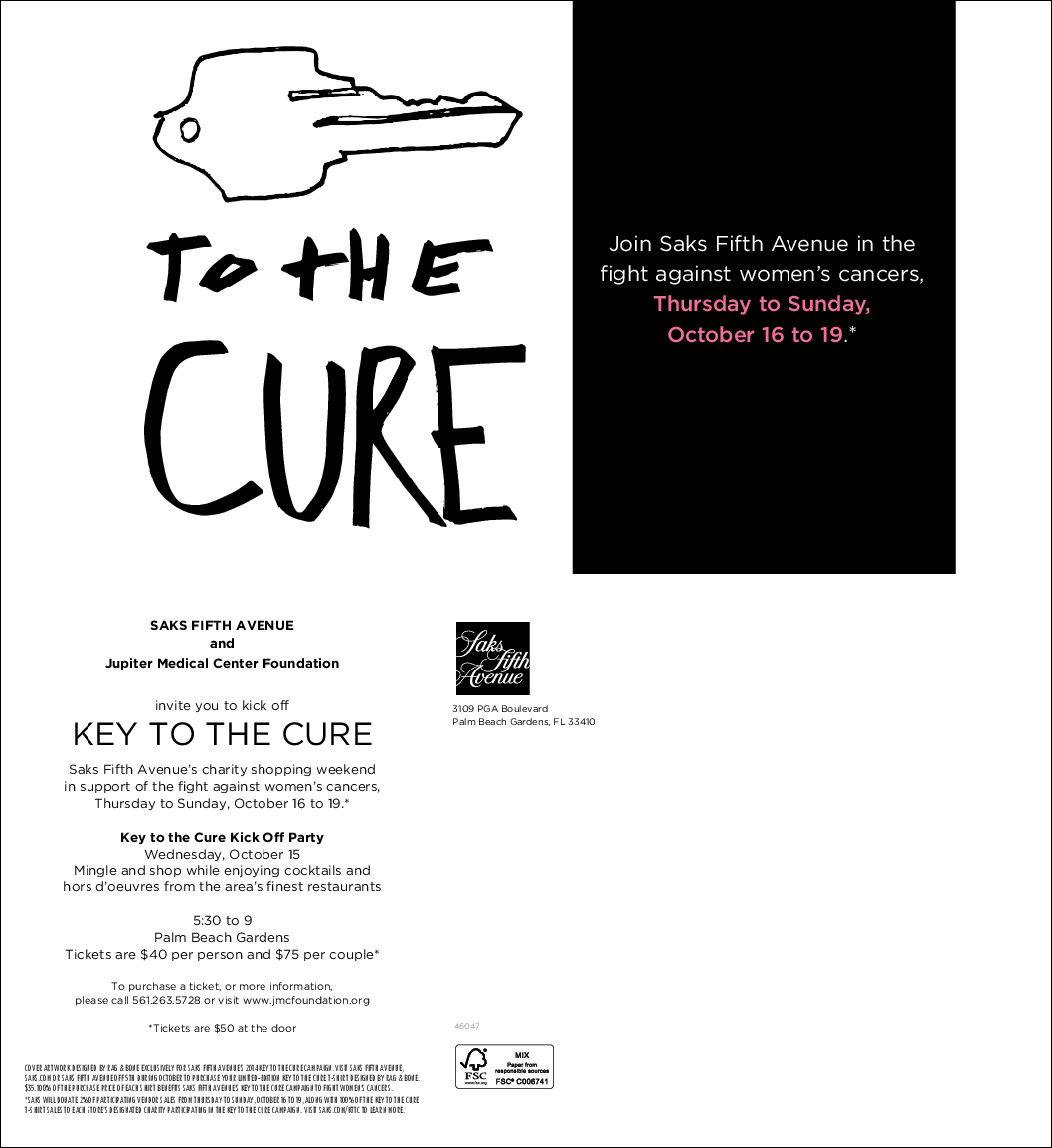 Saks Fifth Avenue Key To The Cure Kick Off Event Palm Beach Lately