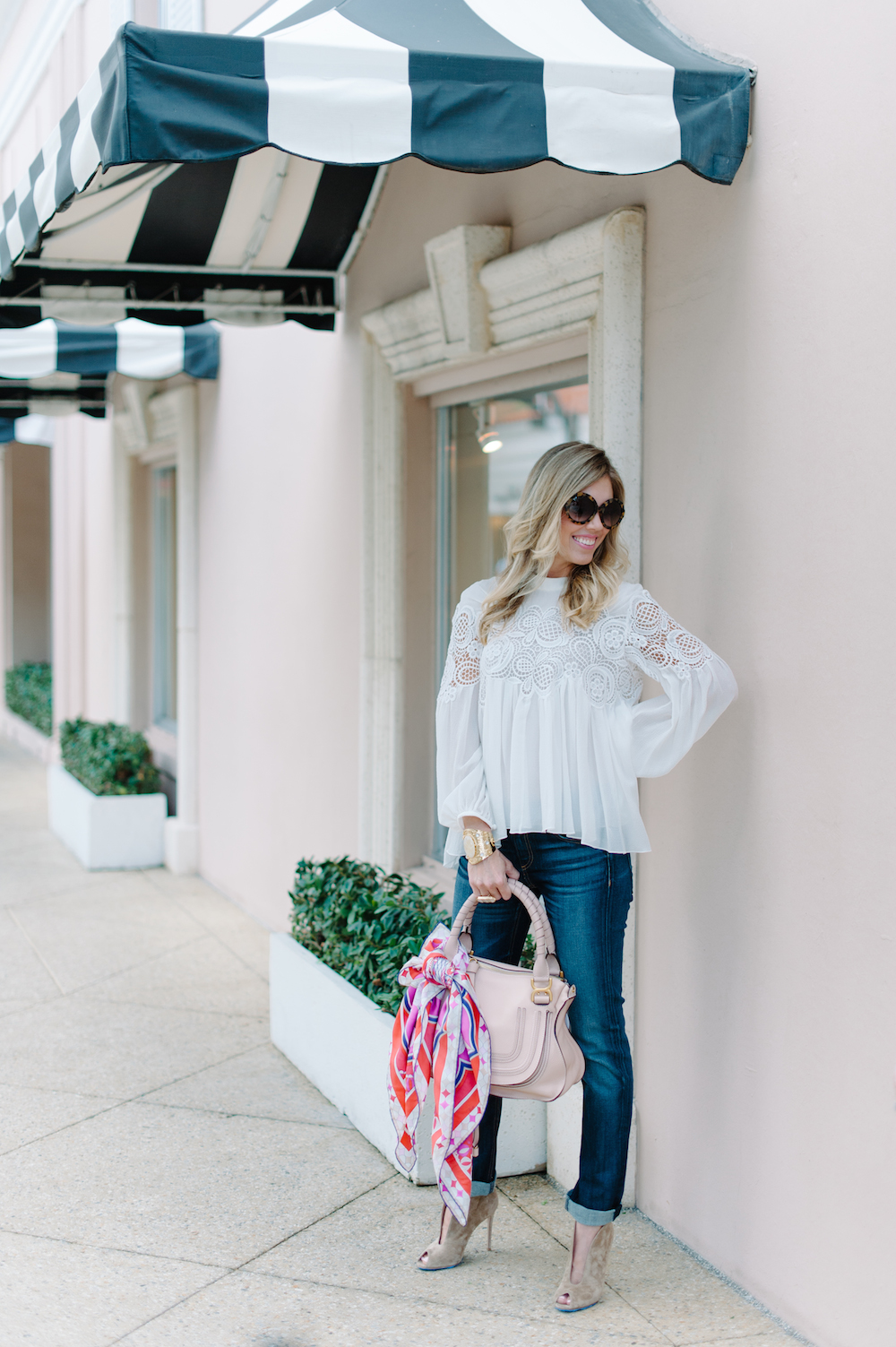 white_blouse_jeans_handbag_booties_sunglasses_scarf