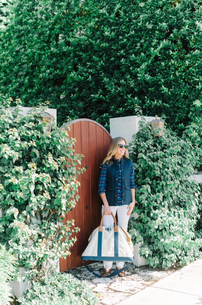 blue_vest_blouse_white_pants_leopard_shoes_bag_sunglasses_palm_beach