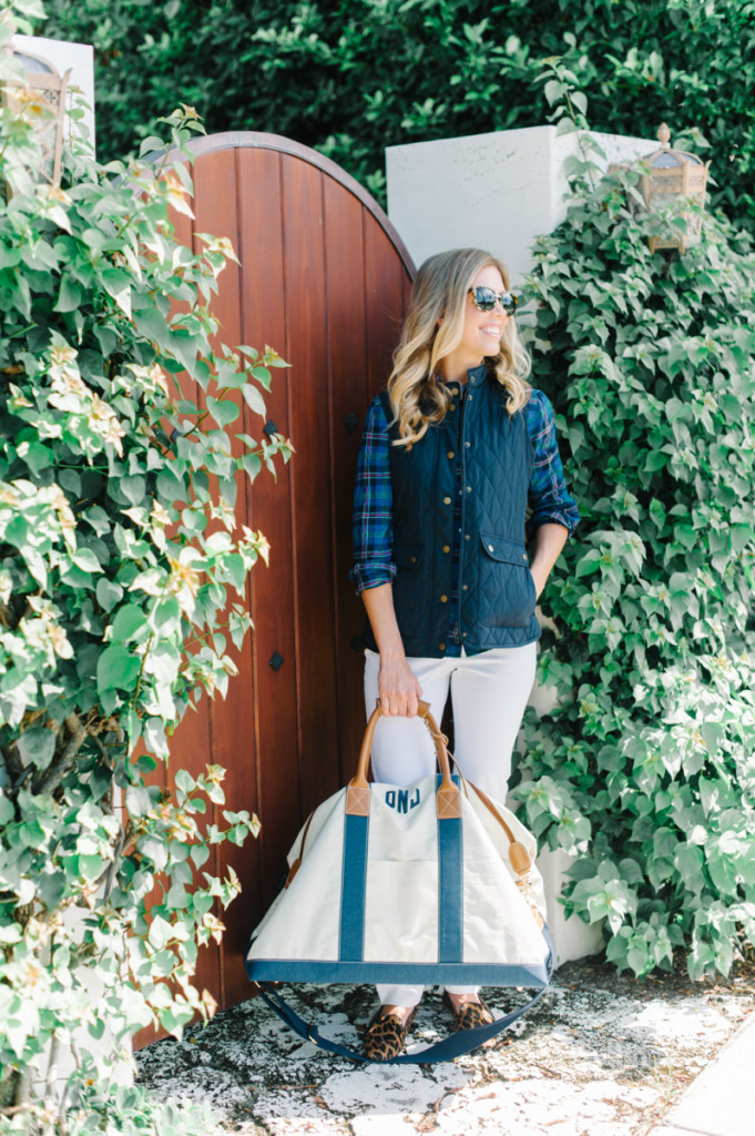 blue_vest_blouse_white_pants_leopard_shoes_bag_sunglasses_palm_beach