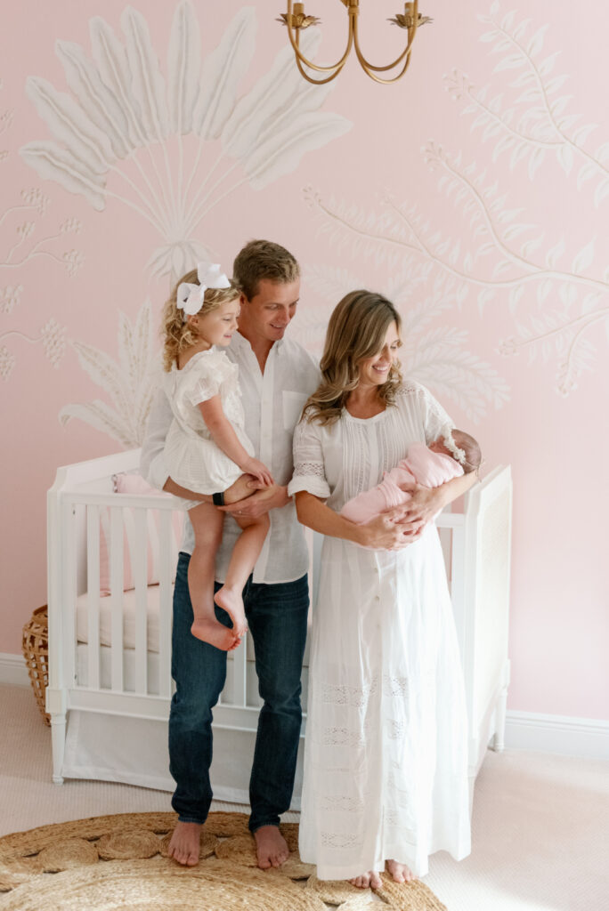 Pink and shell newborn photography