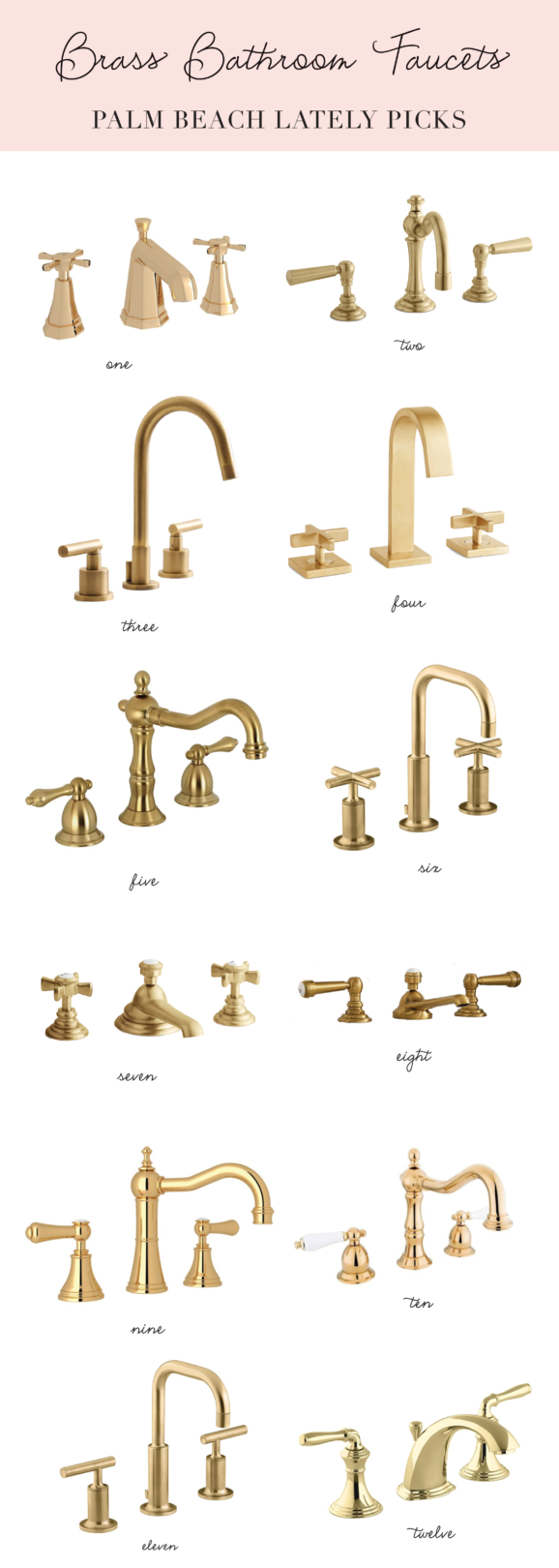 Palm Beach Lately Brass Bathroom Faucets 
